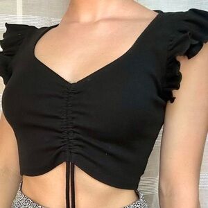 Zara‎ Black Crop top, Small